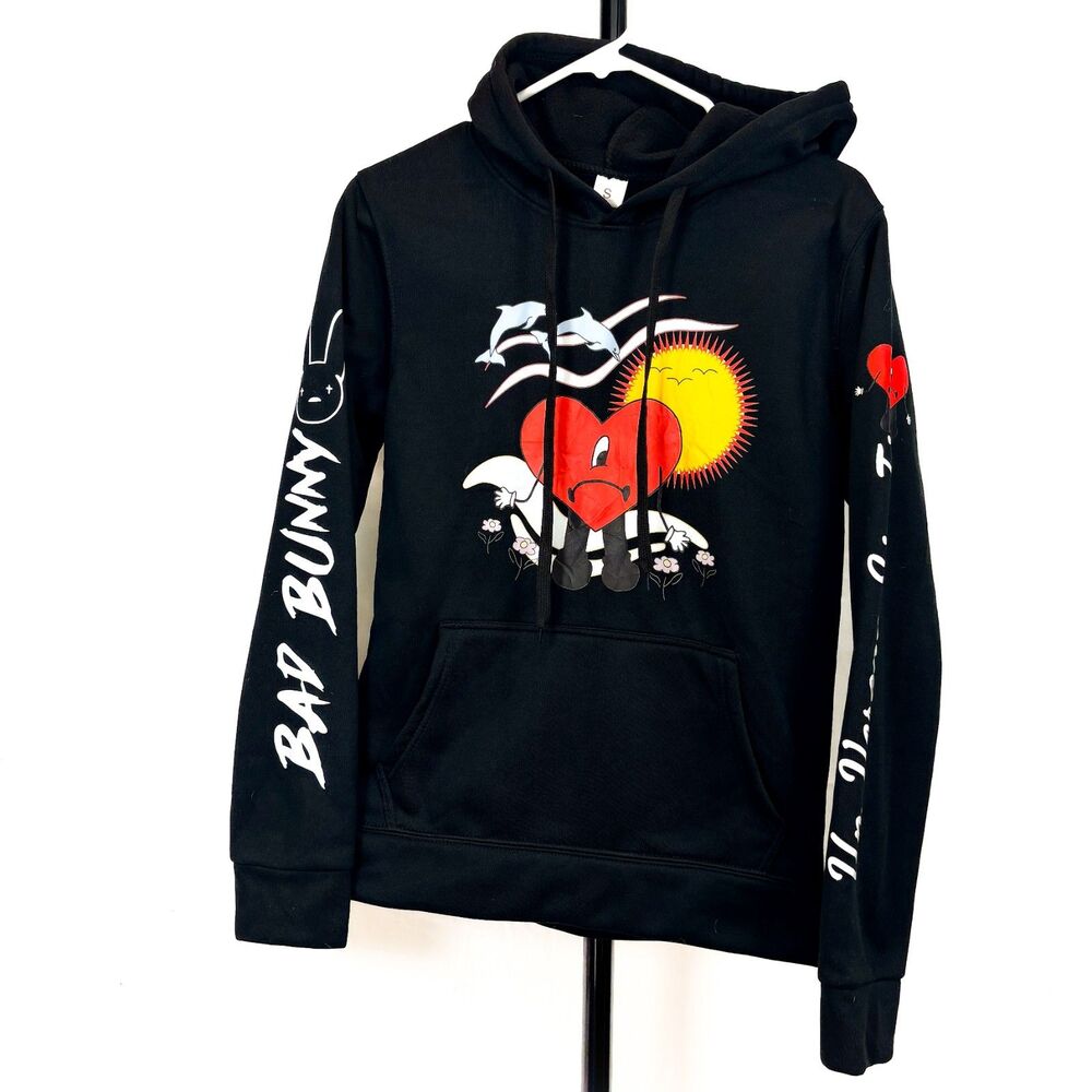 Bad Bunny Un Verano Sin Tu Black Hoodie Size S Reggaeton Latin Puerto Rico